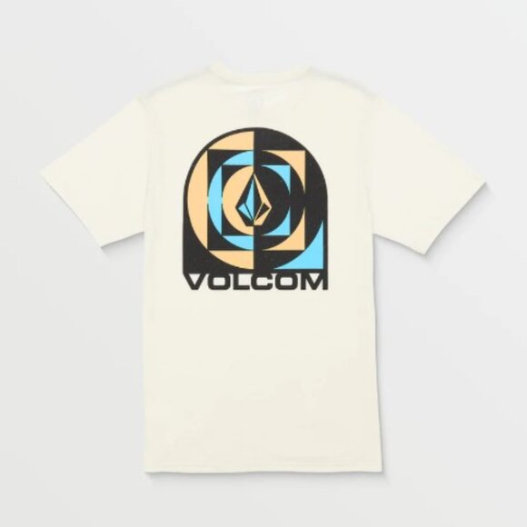 NWT Mens Volcom Echo Chamber Short Sleeve Tee L MSRP $28 Off White Heather - Picture 2 of 2